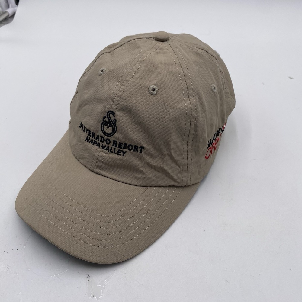 Silverado Resort Golf Course Hat Strapback Adjustable Tan Drifit Napa Valley